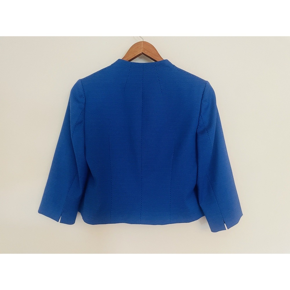 Hobbs London Mary Cropped Textured Boxy Blazer. Royal Blue. Size‎ 4. 3/4 Sleeve. - Picture 3 of 14